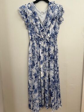 Kate and Lily Blue and White Printed Top - PXL